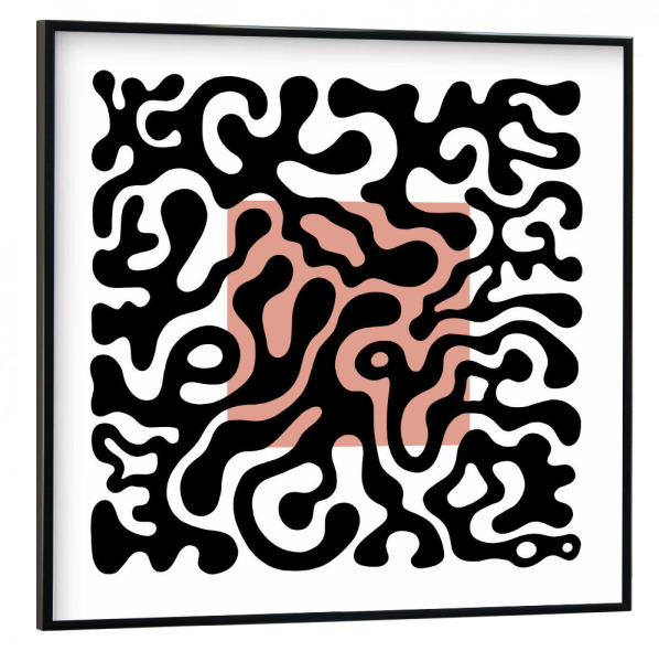 Poster mit schwarzem Rahmen 30x30 cm "Twisted Beats No.9.2 Party" artboxONE - Abstrakt