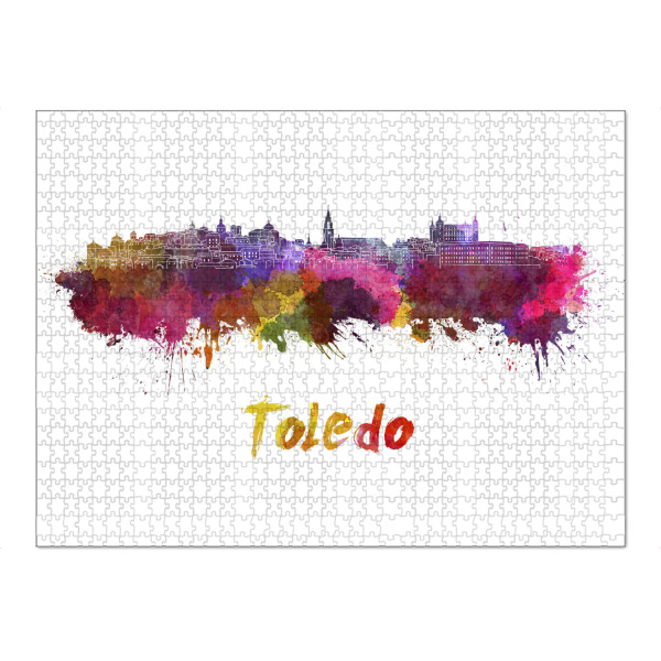 Puzzle Ravensburger "Skyline von TOLEDO in Aquarell-x" artboxONE - Städte,Abstrakt,Architektur