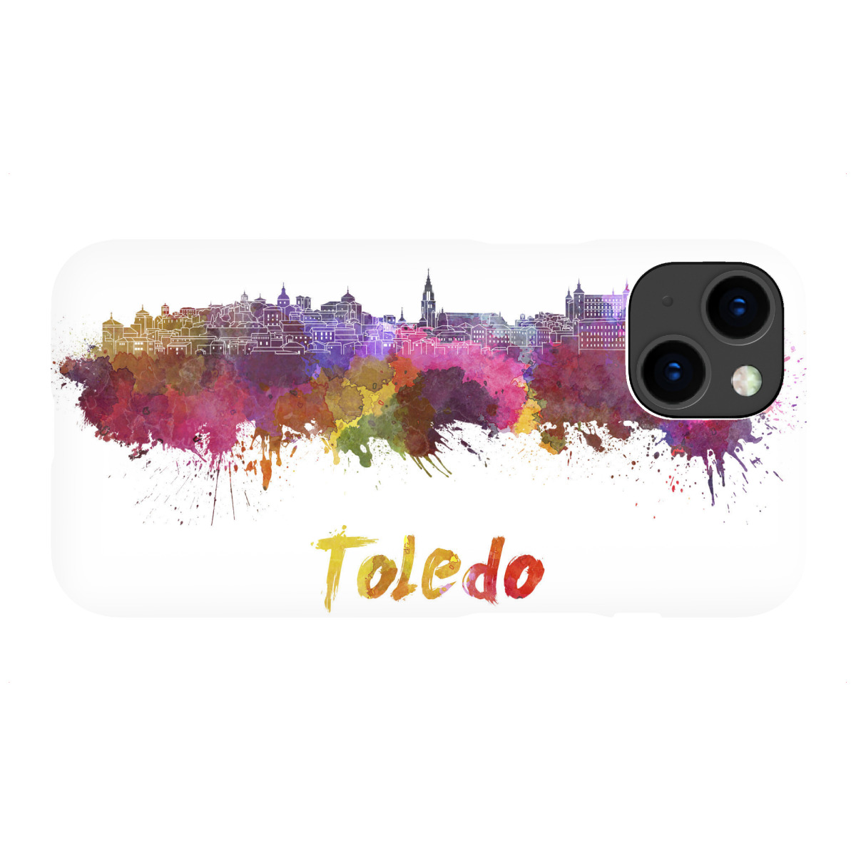 "Skyline von TOLEDO in Aquarell-x"für iPhone - Premium-Case Handyhülle artboxONE