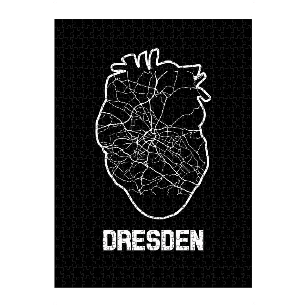 Puzzle Ravensburger "Dresden Heart Map" artboxONE - Reise,Städte / Dresden,Kartografie