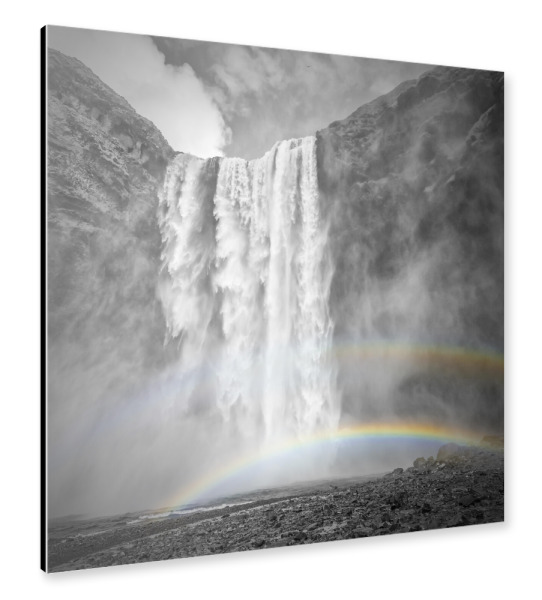 Alu-Dibond "ISLAND Skogafoss" 30x30 cm artboxONE