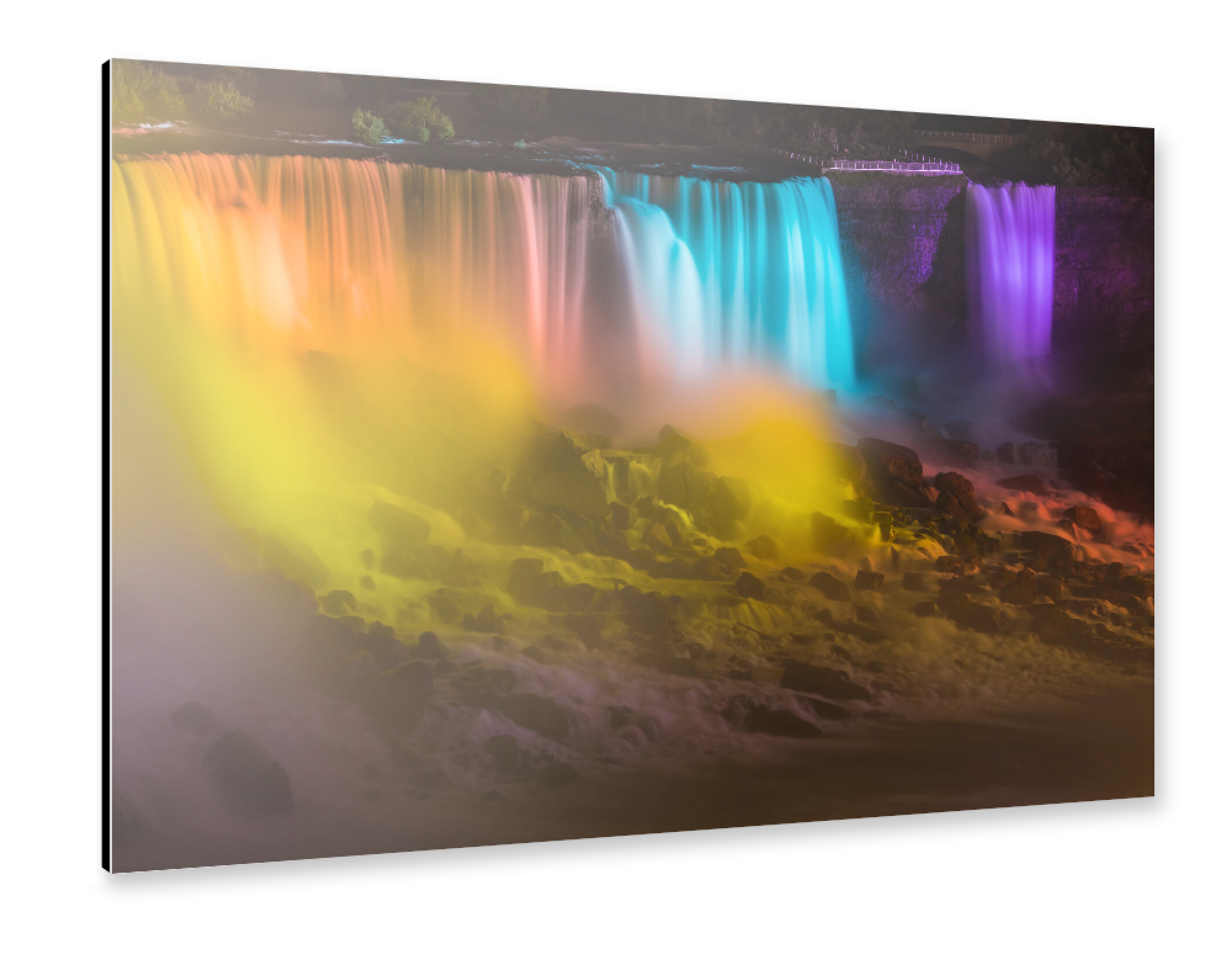 Alu-Dibond "Beleuchtete Niagarafälle, USA" 30x20 cm artboxONE