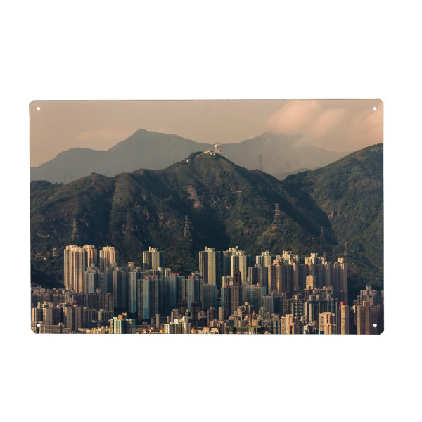 Metall Poster "Berge von Hongkong" artboxONE - Städte,Architektur,Reise / Asien