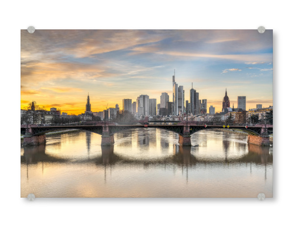 Acrylglasbild "Sonnenuntergang in Frankfurt" artboxONE - Reise,Architektur,Städte / Frankfurt