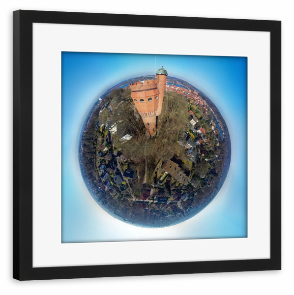 Poster mit Rahmen schwarz "Mölln - Wasserturm; high" artboxONE - Städte,Reise,Architektur,Reise / Länder,Städte / Weitere