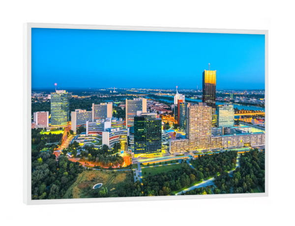 Poster mit weißem Rahmen "Donau City, Wien, Österreich" artboxONE - Reise,Architektur,Städte / Wien