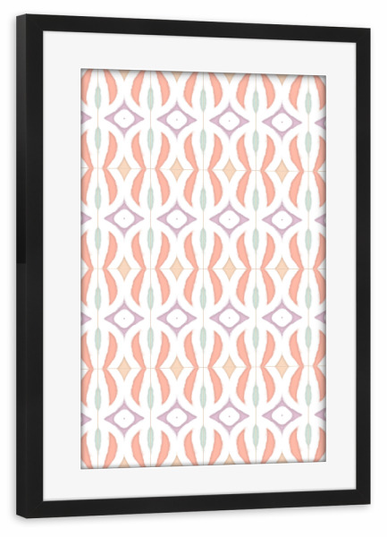 Poster mit Rahmen schwarz "Pastell-Deco-Muster-Fliesen" artboxONE - Geometrie