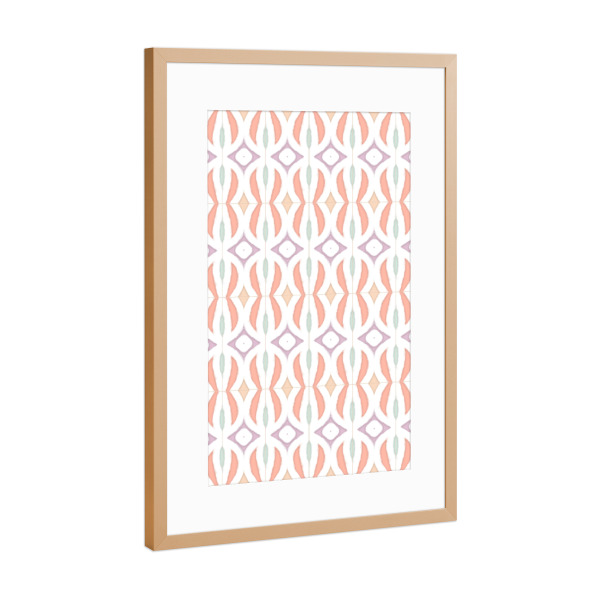 Poster mit Rahmen Kupfer "Pastell-Deco-Muster-Fliesen" artboxONE - Geometrie