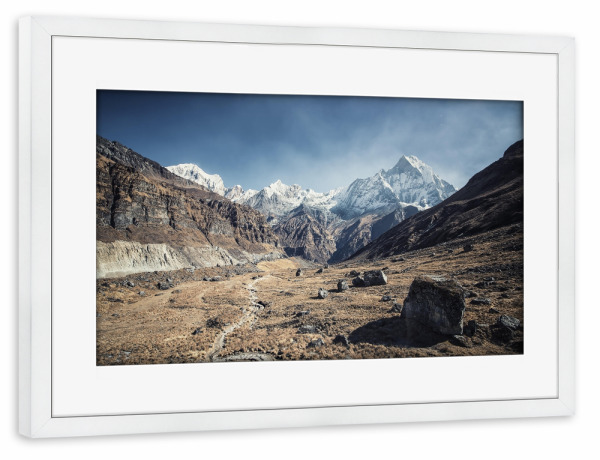 Poster mit Rahmen weiß "Himalaya-Landschaft" artboxONE - Natur,Reise,Reise / Länder,Für Papa