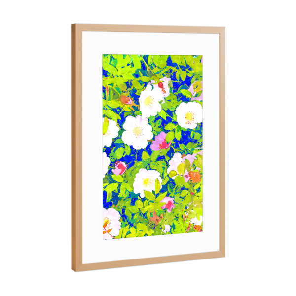 Poster mit Rahmen Kupfer "Pop-Blumen" artboxONE - Floral