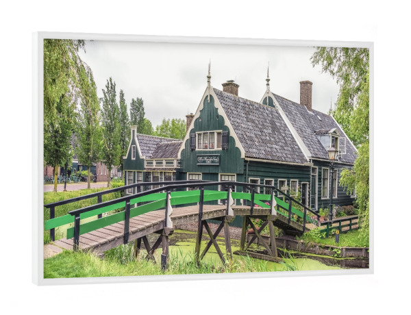 Poster mit weißem Rahmen "Zaanse Schans Landschaft" artboxONE - Reise,Architektur,Reise / Länder