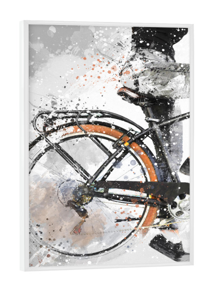 Poster mit weißem Rahmen "Biker watercolor art" artboxONE - Sport,Sport / Motivation - Fahrrad,Biker,Biker,Radfahrer,Radfahren,Fahrrad,Sport,Aquarell