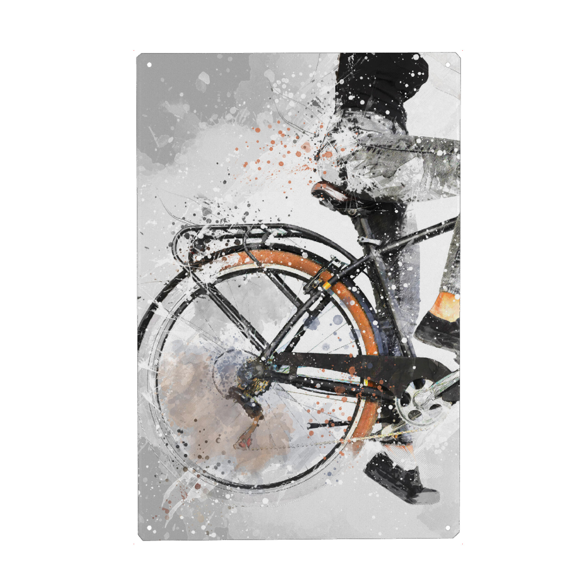 Metall Poster "Biker watercolor art" artboxONE - Sport,Sport / Motivation - Fahrrad,Biker,Biker,Radfahrer,Radfahren,Fahrrad,Sport,Aquarell