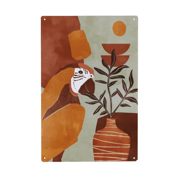 Holzbild "Boho-Ara von TAS" artboxONE - Natur,Floral,Tiere