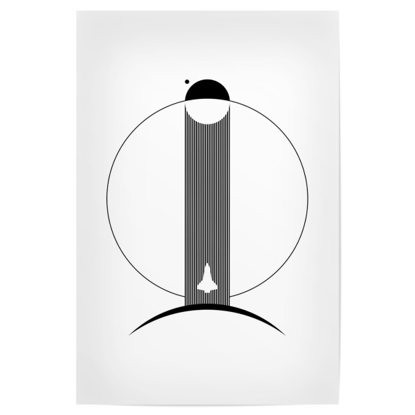 Poster 30x20 cm "Lichtjahre" artboxONE - Abstrakt,Geometrie - Raum,Shuttle,Minimal,Geometrisch,Geometrie,Raumfahrt