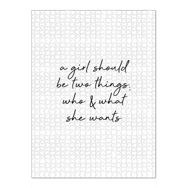 Puzzle Ravensburger "Was sie Zitat will" artboxONE - Schwarzweiß,Fashion