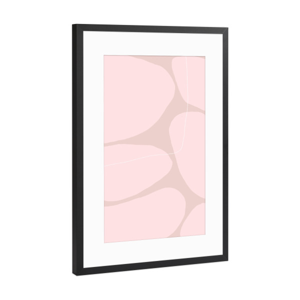 Poster mit Rahmen Schwarz (Metallic) "Rose Stones" artboxONE - Abstrakt,Geometrie - Organische formen,Minimalistische kunst,Abstrakte kunst,Feminin