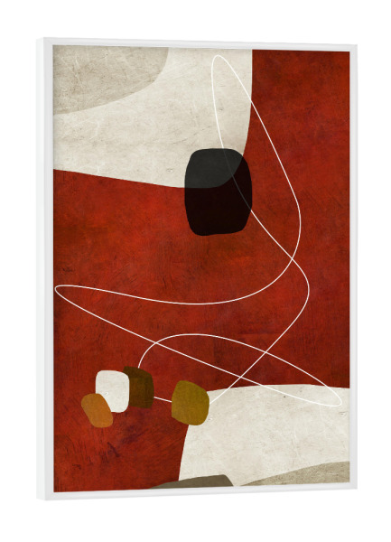 Poster mit weißem Rahmen "Verbundenheit" artboxONE - Abstrakt,Geometrie - Abstrakt,Minimal,Minimalistisch,Minimalismus,Braun,Beige,Modern