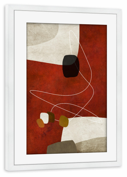 Poster mit Rahmen weiß "Verbundenheit" artboxONE - Abstrakt,Geometrie - Abstrakt,Minimal,Minimalistisch,Minimalismus,Braun,Beige,Modern