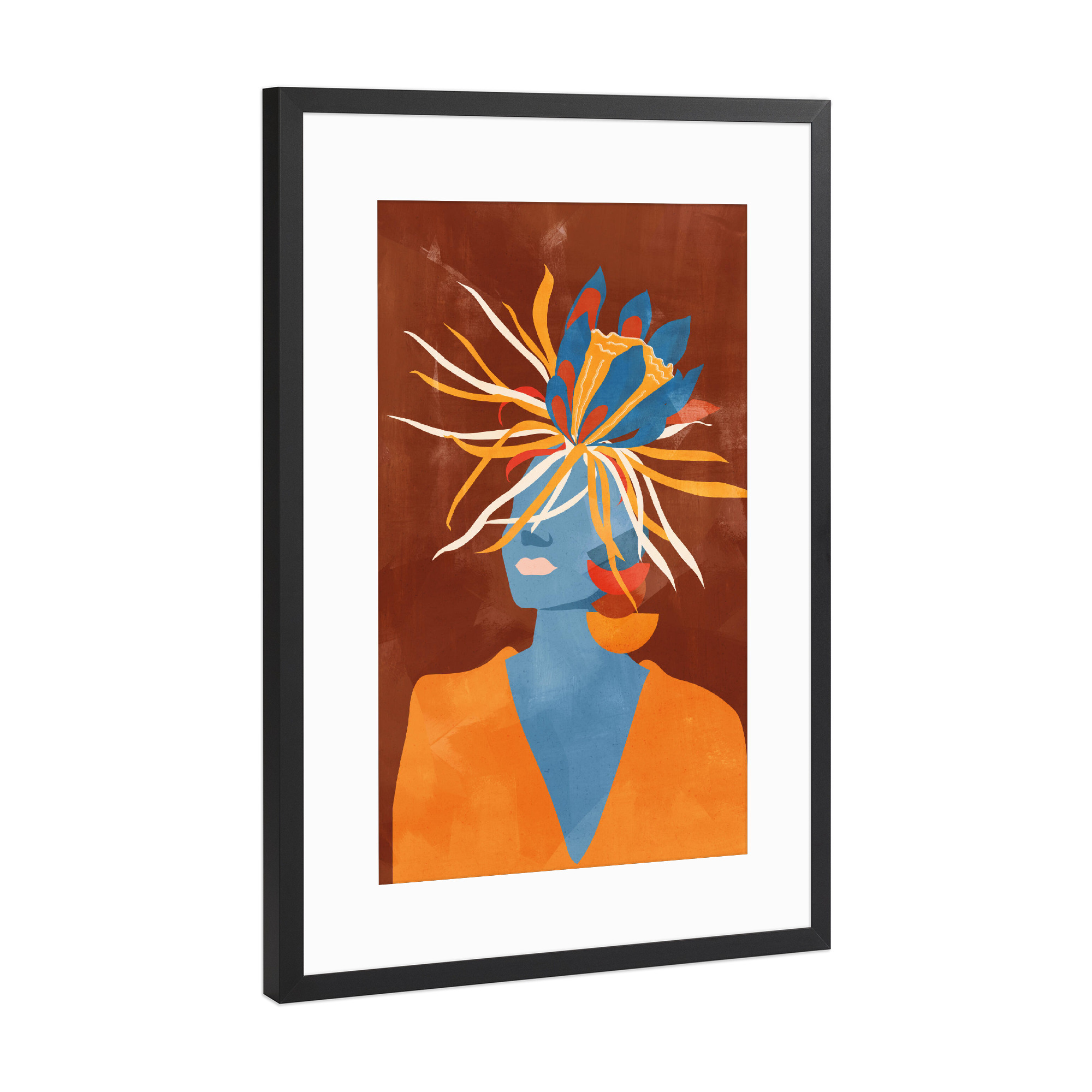 Poster mit Rahmen Schwarz (Metallic) "Frühlingsfrau von TAS" artboxONE - Natur,Floral,Abstrakt