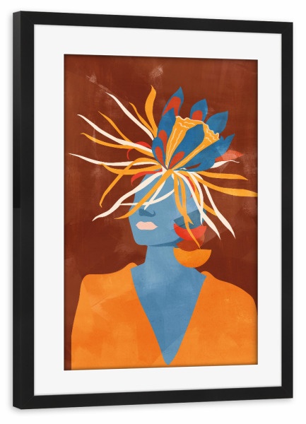 Poster mit Rahmen schwarz "Frühlingsfrau von TAS" artboxONE - Natur,Floral,Abstrakt