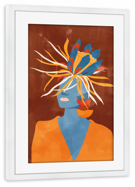 Poster mit Rahmen weiß "Frühlingsfrau von TAS" artboxONE - Natur,Floral,Abstrakt