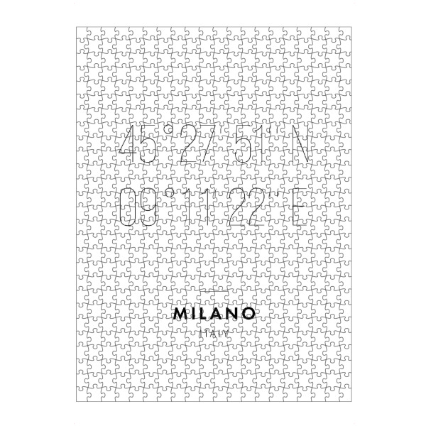 artboxONE Puzzle "Koordinaten Mailand" artboxONE - Städte,Reise,Schwarzweiß,Städte / Mailand,Kartografie