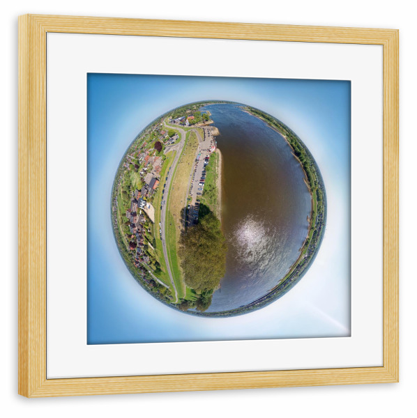 Poster mit Rahmen kiefer "Elbe bei Hamburg - Zollenspieker" artboxONE - Städte,Städte / Hamburg,Natur,Reise,Architektur