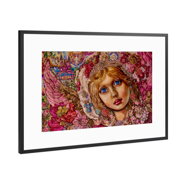 Poster mit Rahmen Schwarz (Metallic) "An angel of Christmas" artboxONE - Weihnachten - Engel,Weihnachten,Kunst,Phantasie,Wunderbar,Religion