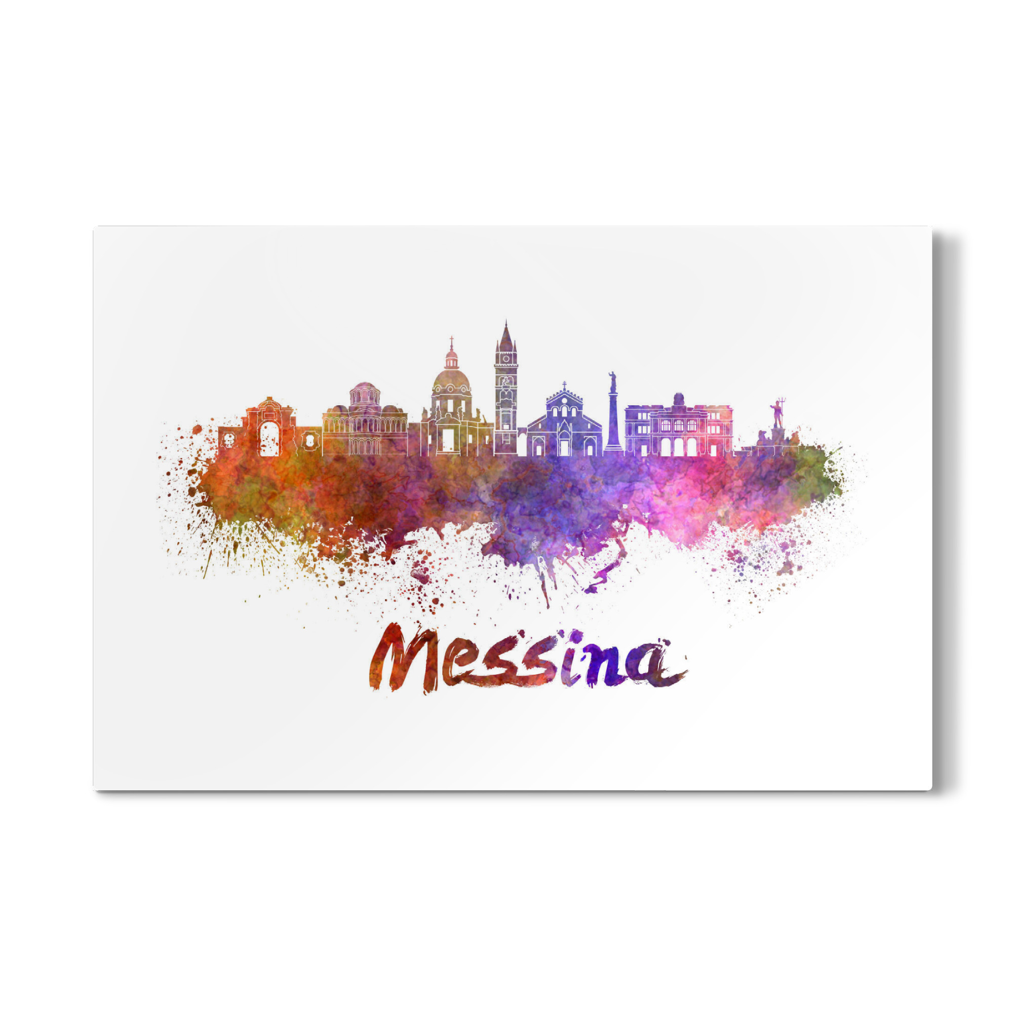 Galerie-Print "MESSINA Skyline in Aquarell-k" 30x20 cm artboxONE