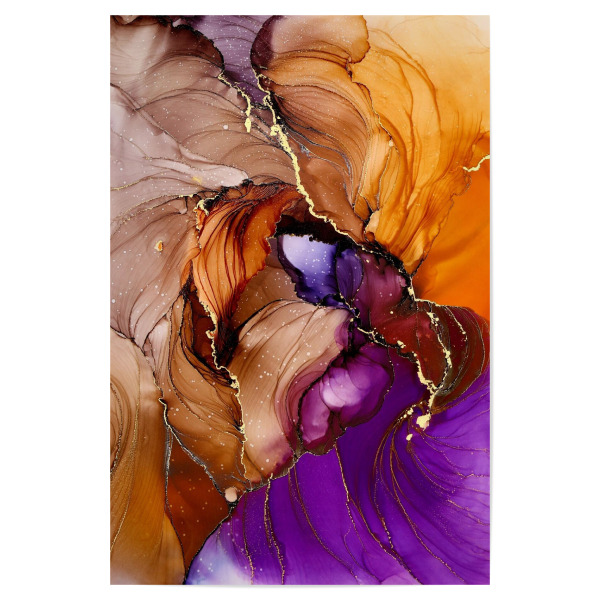 Poster "Tango" artboxONE - Abstrakt - Alcoholink,Abstraktekunst,Abstract,Art,Alkoholtinte,Gold,Tango