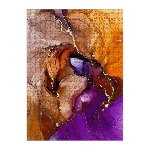 Puzzle Ravensburger "Tango" artboxONE - Abstrakt - Alcoholink,Abstraktekunst,Abstract,Art,Alkoholtinte,Gold,Tango - Bild alcoholink