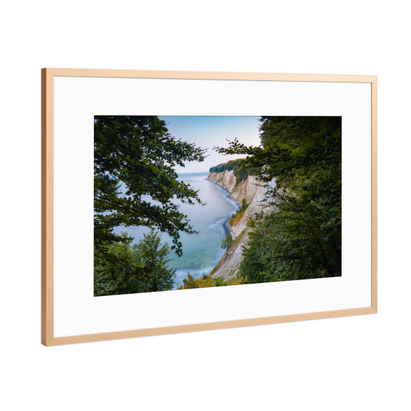 Poster mit Rahmen Kupfer "Abend an der Kreideküste" artboxONE - Natur,Reise - Jasmund,Kreidefelsen,Ostsee,Meer,Küste,Natur,Landschaft