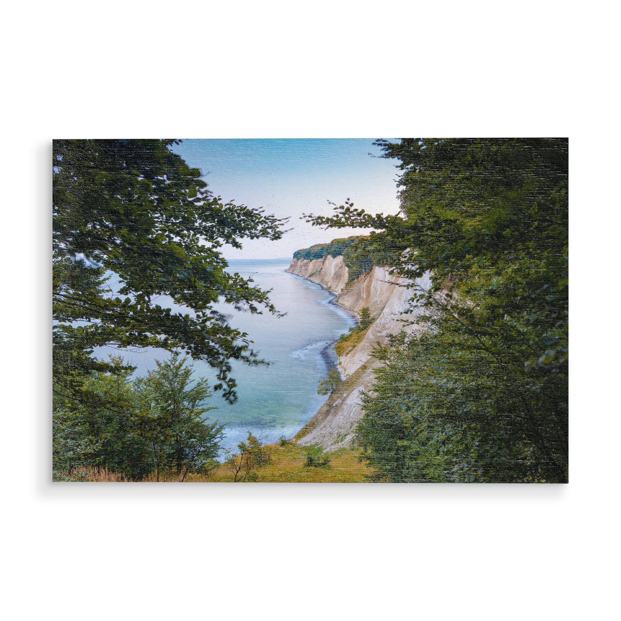 Holzbild "Abend an der Kreideküste" artboxONE - Natur,Reise - Jasmund,Kreidefelsen,Ostsee,Meer,Küste,Natur,Landschaft