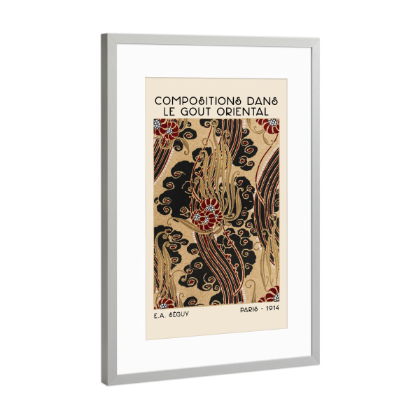 Poster mit Rahmen Silber "Orientalische Komposition" artboxONE - Natur,Floral,Abstrakt