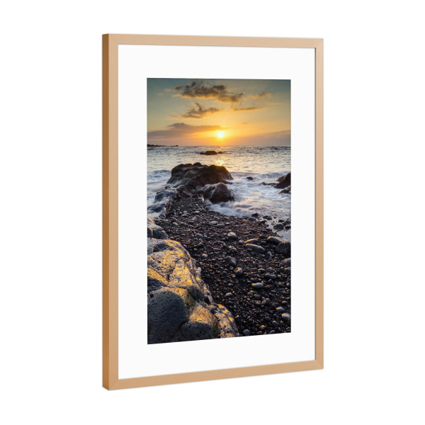 Poster mit Rahmen Kupfer "Playa Jardin auf Teneriffa" artboxONE - Natur,Reise,Reise / Strand und Meer