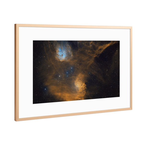 Poster mit Rahmen Kupfer "Zwei Emissionsnebel in HSO" artboxONE - Galaxy - Universum,Deepska,Sterne,Weltall,Weltraum,Astronomie,Astro,Nebel