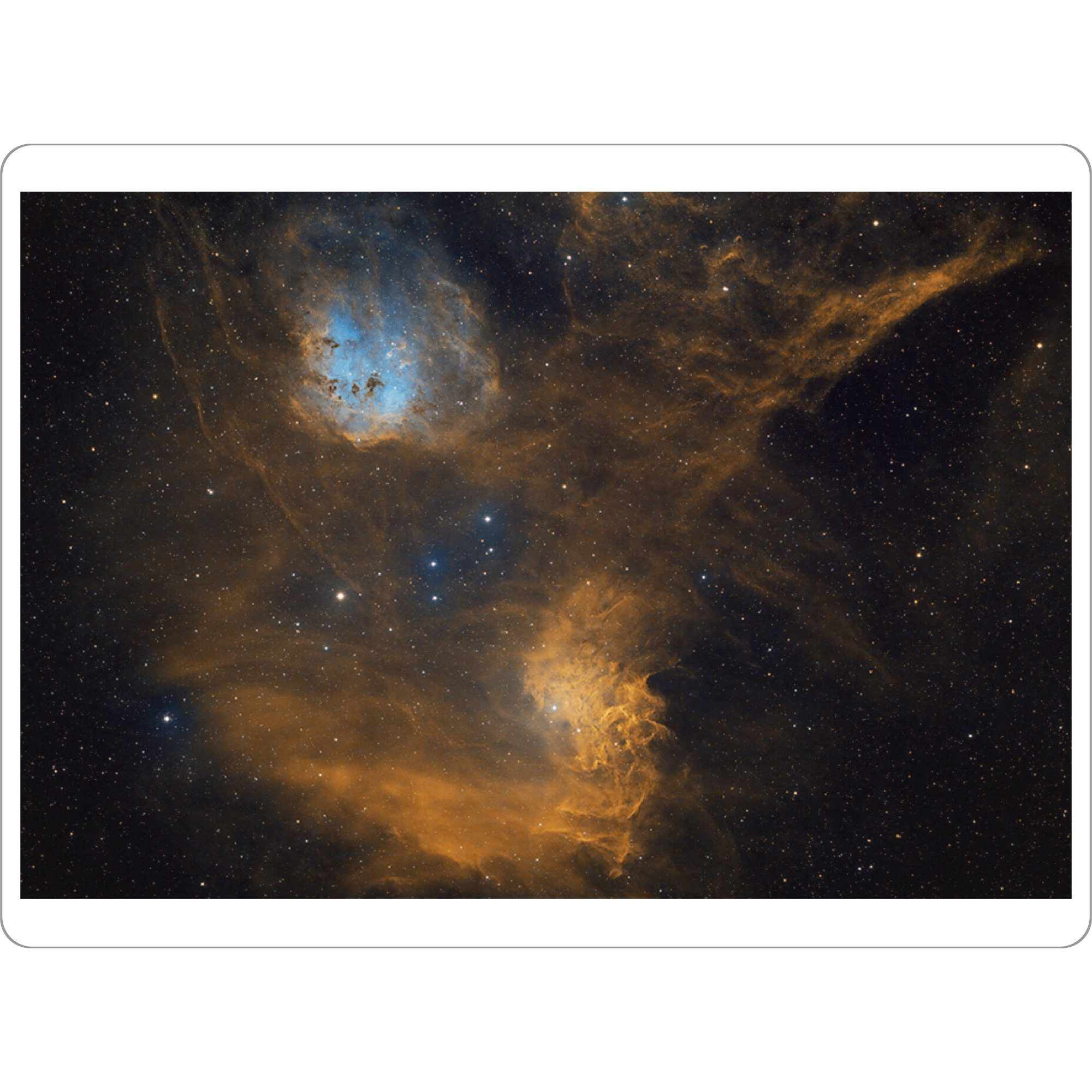 Tischset "Zwei Emissionsnebel in HSO" artboxONE - Galaxy - Universum,Deepska,Sterne,Weltall,Weltraum,Astronomie,Astro,Nebel - Bild universum