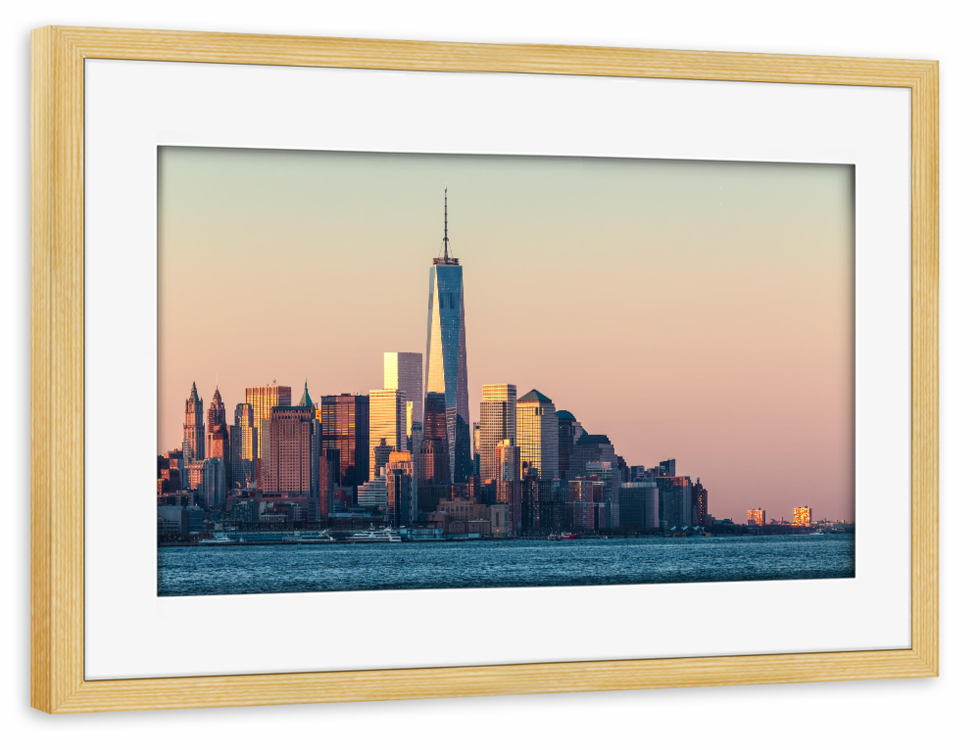 Poster mit Rahmen kiefer "Lower Manhattan, New York City" artboxONE - Städte / New York,Architektur