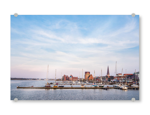 Acrylglasbild "Warnow, Boote, Stadthafen" artboxONE - Natur,Reise,Architektur,Städte / Weitere