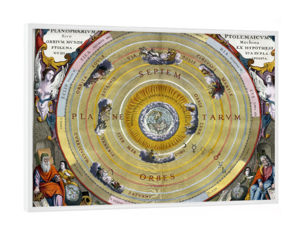 Poster mit weißem Rahmen "Bildkarte Ptolemaicum" artboxONE - Städte,Architektur,Kartografie - Karte,Flach,Antik,Retro,Alt,Karten,Karte der welt
