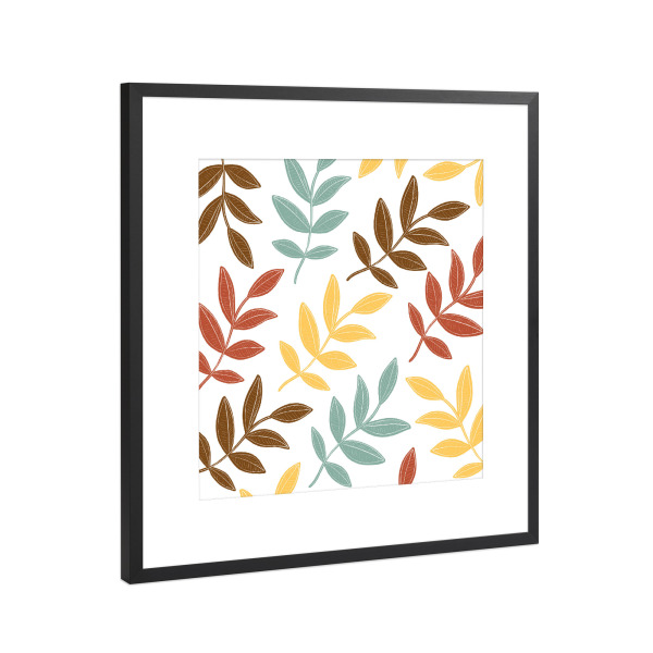 Poster mit Rahmen Schwarz (Metallic) "Pastel Branches" artboxONE - Natur,Floral,Abstrakt