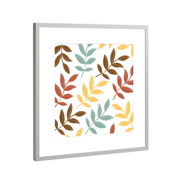 Poster mit Rahmen Silber "Pastel Branches" artboxONE - Natur,Floral,Abstrakt