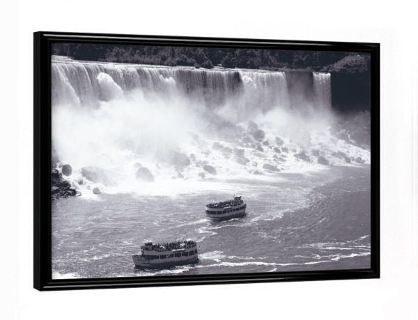 Poster mit schwarzem Rahmen "Die Niagarafälle in Amerika" artboxONE - Natur,Reise,Schwarzweiß,Reise / Länder
