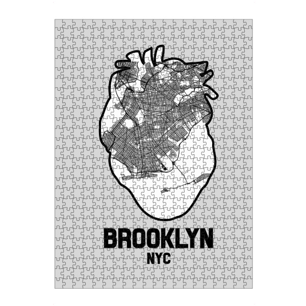 Puzzle Ravensburger "Brooklyn New York Herzkarte" artboxONE - Städte / New York,Reise,Kartografie