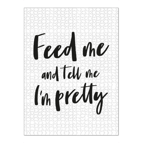 Puzzle Ravensburger "Feed me I Serie Black & White" artboxONE - Typografie,Menschen,Schwarzweiß,Liebe,Lustig