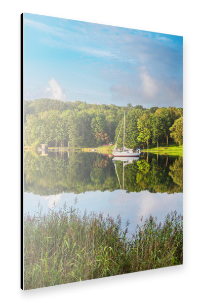 Alu-Dibond "Landschaft, Wasser, Segelboot" 30x20 cm artboxONE