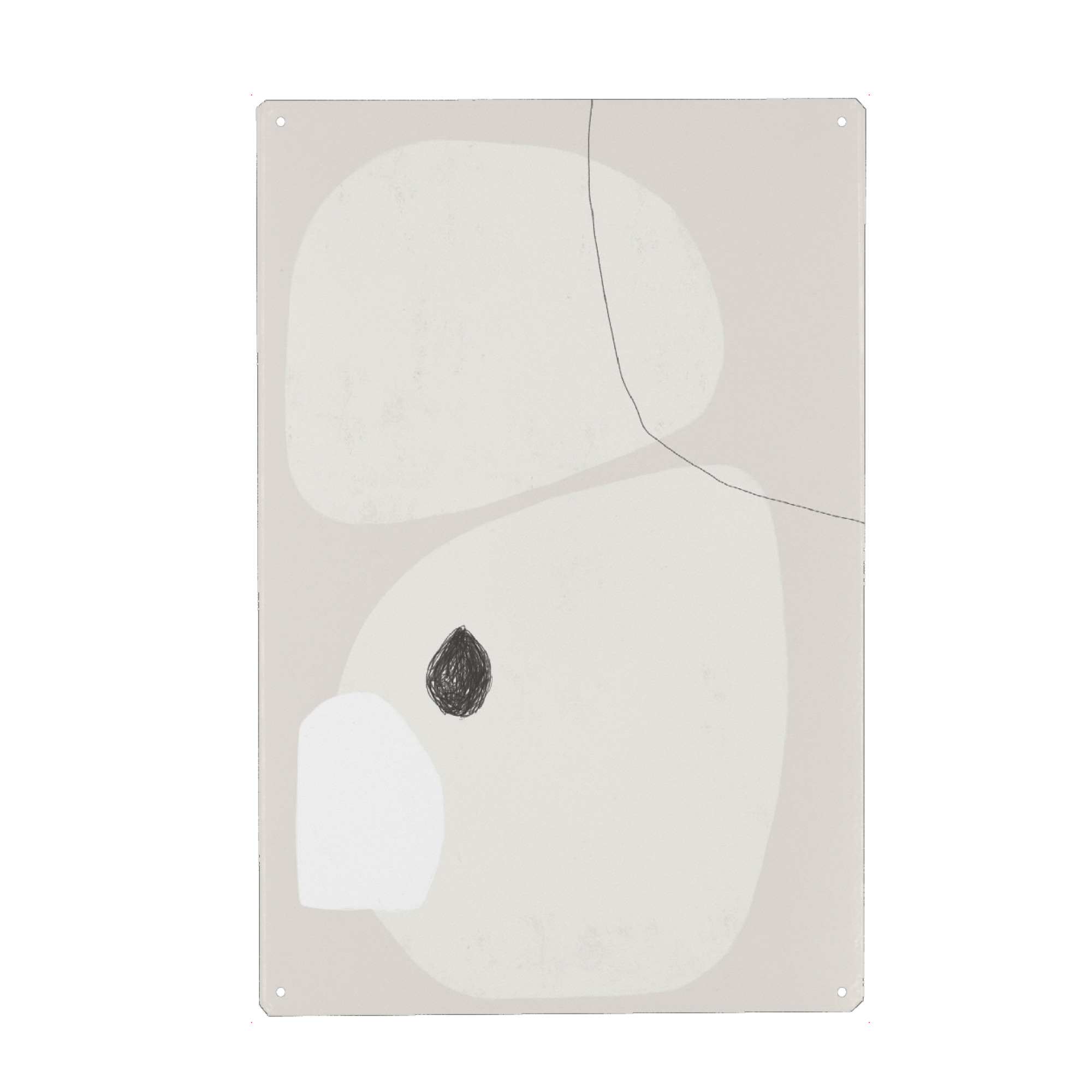 Metall Poster "New Beginnings Beige" artboxONE - Abstrakt - Abstrakte kunst,Organische formen,Minimalistisch,Abstrakt,Formen,Geometrie - Blechschild