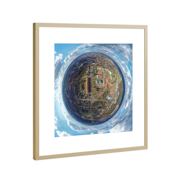 Poster mit Rahmen Gold "Tangerhütte Gesamtschule und Park" artboxONE - Städte,Reise,Architektur,Reise / Länder,Städte / Weitere