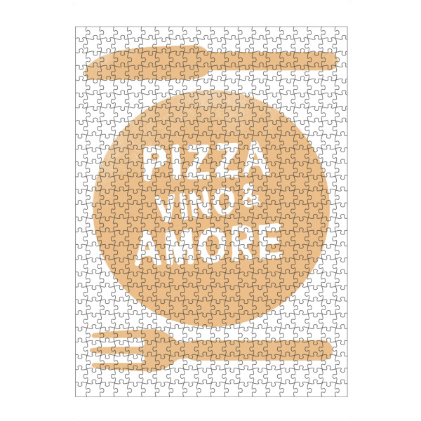 Puzzle Ravensburger "Pizza, Vino & Amore I Set orange" artboxONE - Typografie,Essen & Trinken,Liebe,Essen & Trinken / Alkohol,Lustig